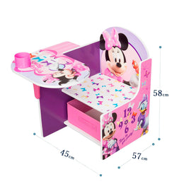 escritorio con silla y contedor de almacenamiento